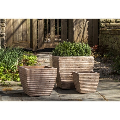 Pot Planter, Whitewashed Terracotta with Three Handles (56)