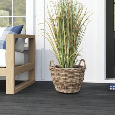 Pot Planter Woven Texture Handmade Appearance Rattan Style Boho Decor