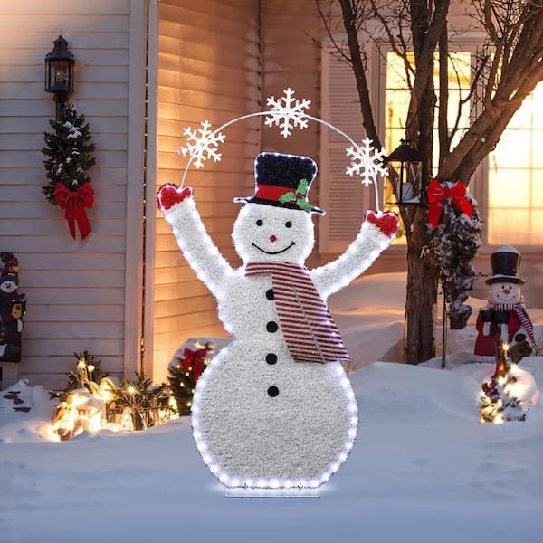 Snowmen And Snowflakes Outdoor Holiday Decorations