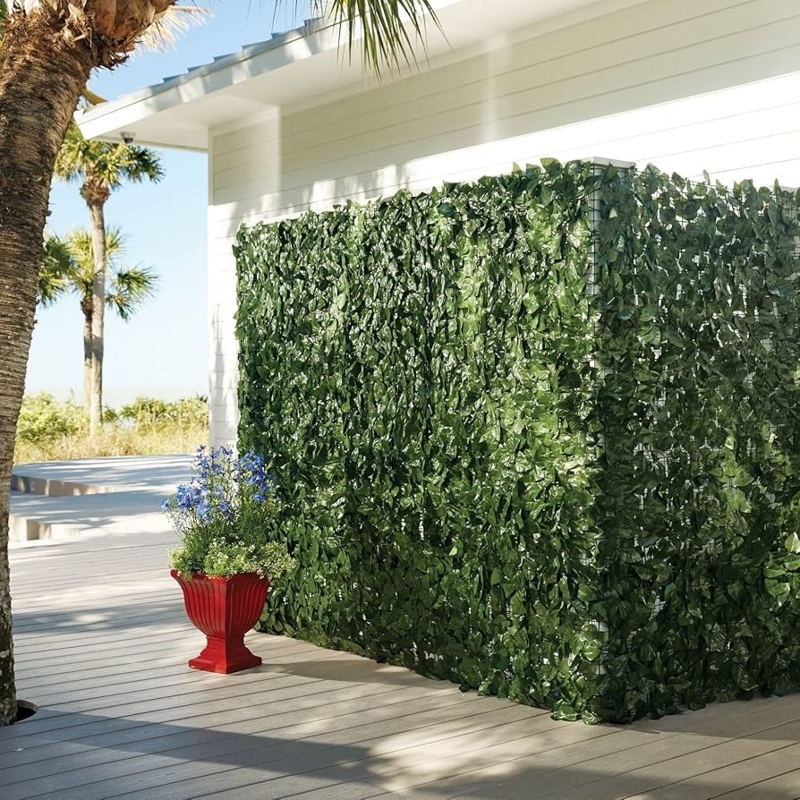 Privacy Screen with Artificial Ivy Greenery for Deck Dividers