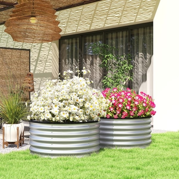 Raised Garden Bed Corrugated Metal Safety Edging Galvanized Silver