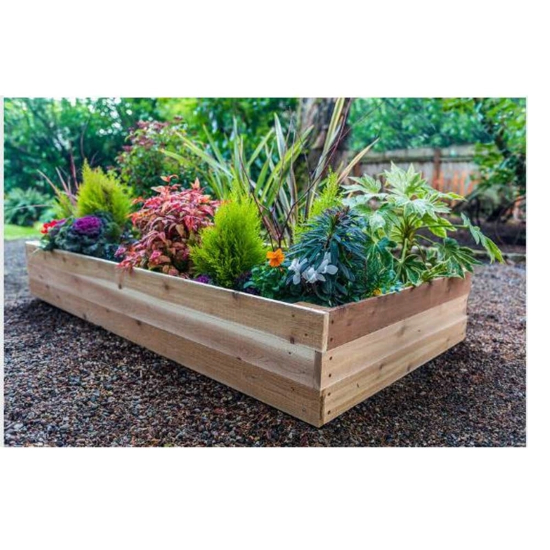 Raised Garden Bed Unfinished Cedar Slatted Design