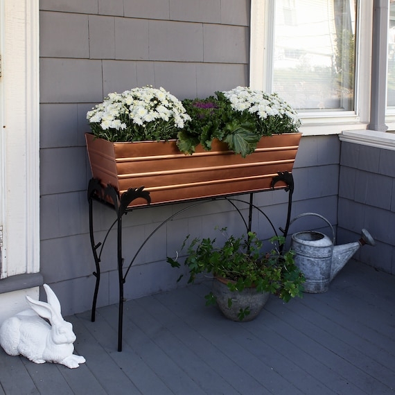 Raised Planter Box with Copper Plated Finish and Branch Style Legs