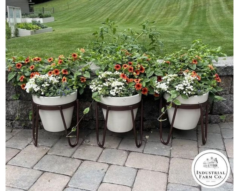 Raised Planter X Brace Detail Wood And Metal Industrial Farmhouse