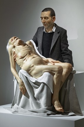 Realistic Human Figure Sculpture Life Sized Hyper Realistic Detail