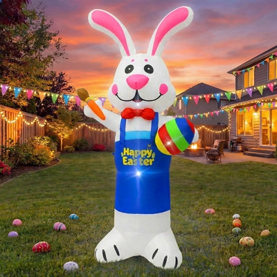 Reclining Inflatable Bunny with Eggs Illuminated Yard Decor