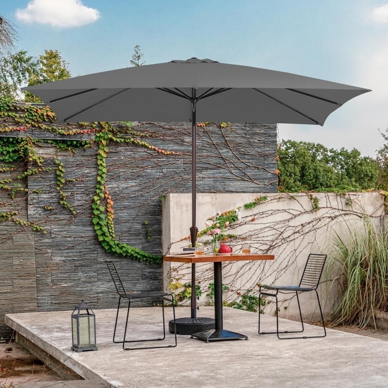 Rectangular Market Umbrella Steel Frame Patio Shade