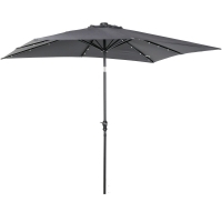 Rectangular Patio Umbrella LED Lights 9x7 Solar Powered