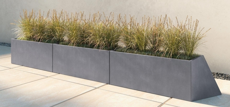 Rectangular Planter, Architectural Geometric Cutout Pot. (64 chars)