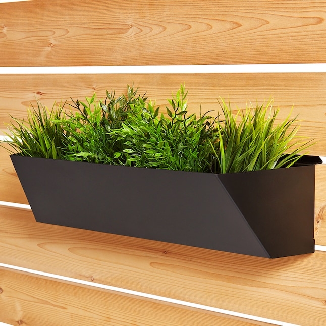 Rectangular Wall Planter, Matte Metal, Slat Wall Mount, Industrial