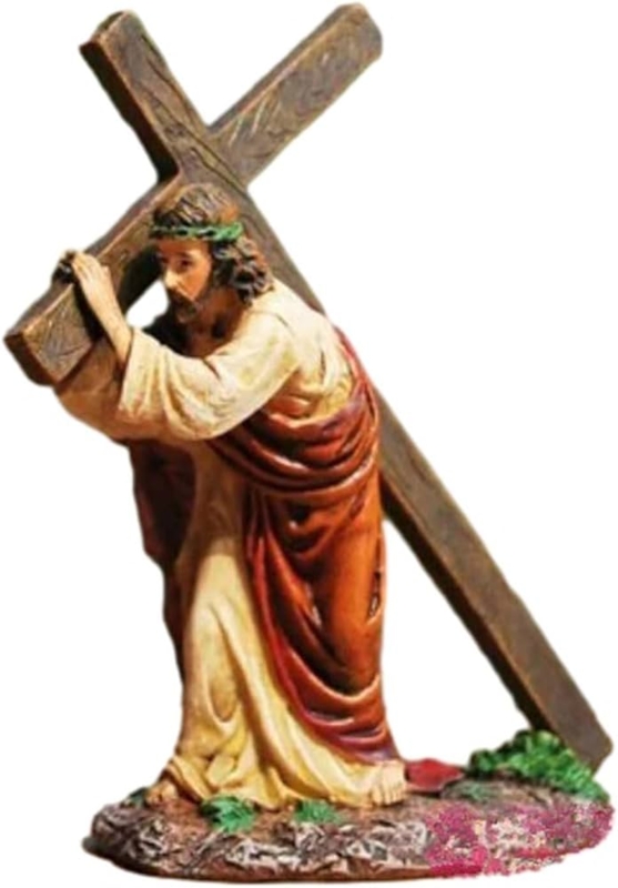 Religious Figurine, Hand Painted Details Spiritual Desktop Ornament.