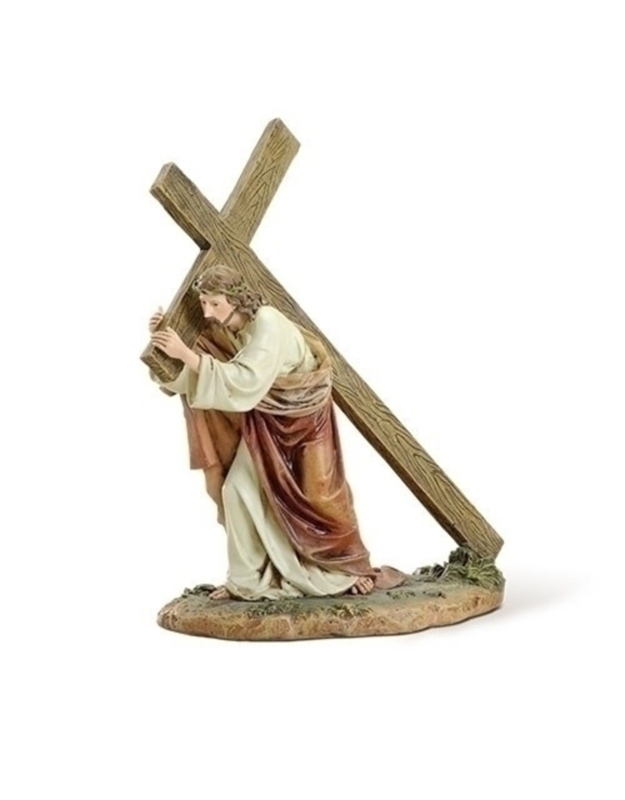 Religious Figurine, Narrative Way of the Cross Statue, Weathered Finish.