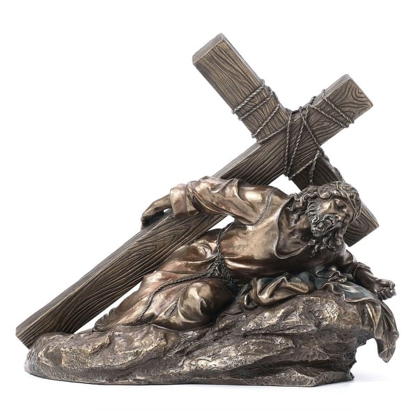 Religious Figurine, Scrolled Pedestal Ornate Jesus Figurine for Mantel.