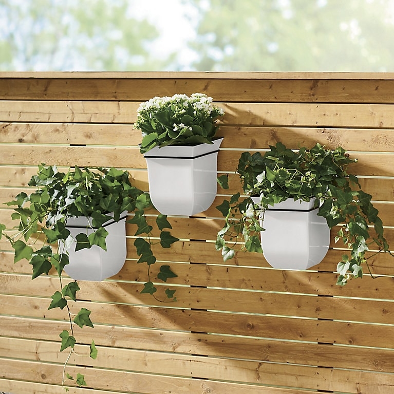 Ribbed Bronze Wall Planters Set of 3 Vertical Fluting Staggered Layout