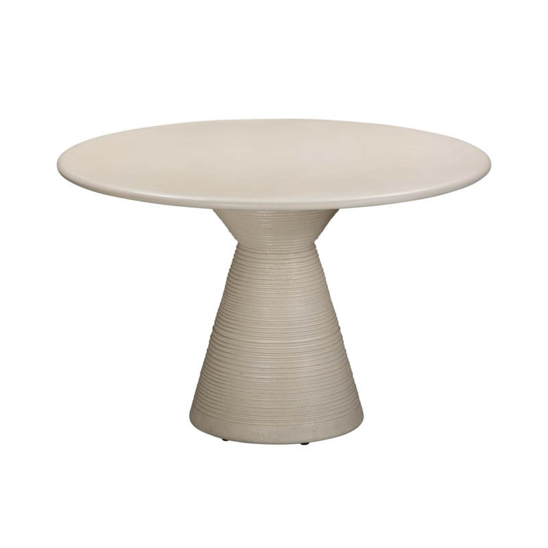 Round Dining Table Faux Plaster Texture Pedestal Base