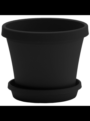 Round Planter Pot Flared Rim Traditional Tapered Resin