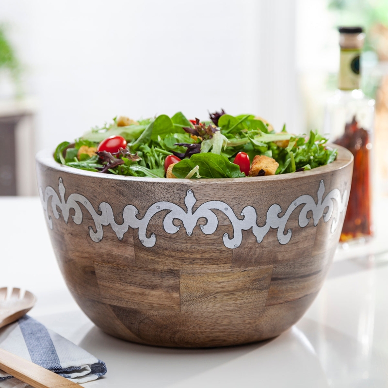 Rustic Farmhouse Pedestal Bowl, Cream Ceramic Serving Centerpiece