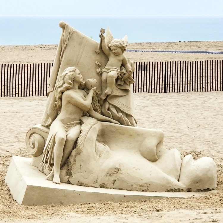 Sand Sculpture Extreme Detail Monochromatic Architectural Motifs Beach