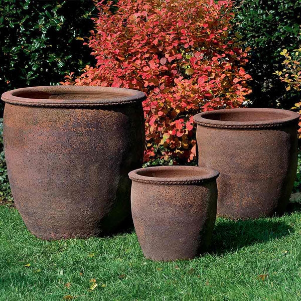 Sandblasted Egg Pot Planter Set, Modern Organic Garden.