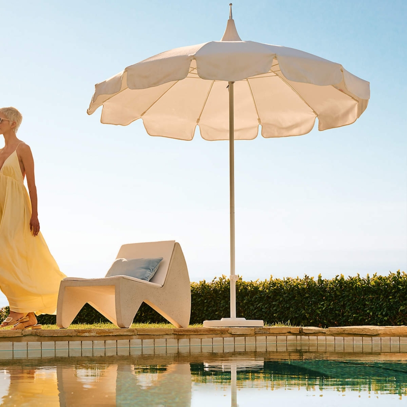 Scalloped Edge Outdoor Shade Pagoda Patio Umbrella