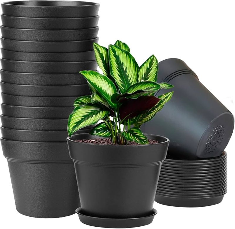 Scandinavian Style Planter Set Matte Finish with Matching Saucers