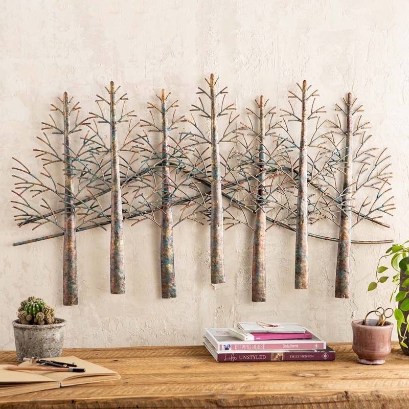 Sculptural Wall Art Layered Relief Mountain Verdigris Oxidized Metal