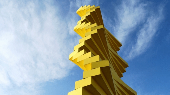 Sculpture Abstract Geometric Form Vibrant Yellow Garden Art