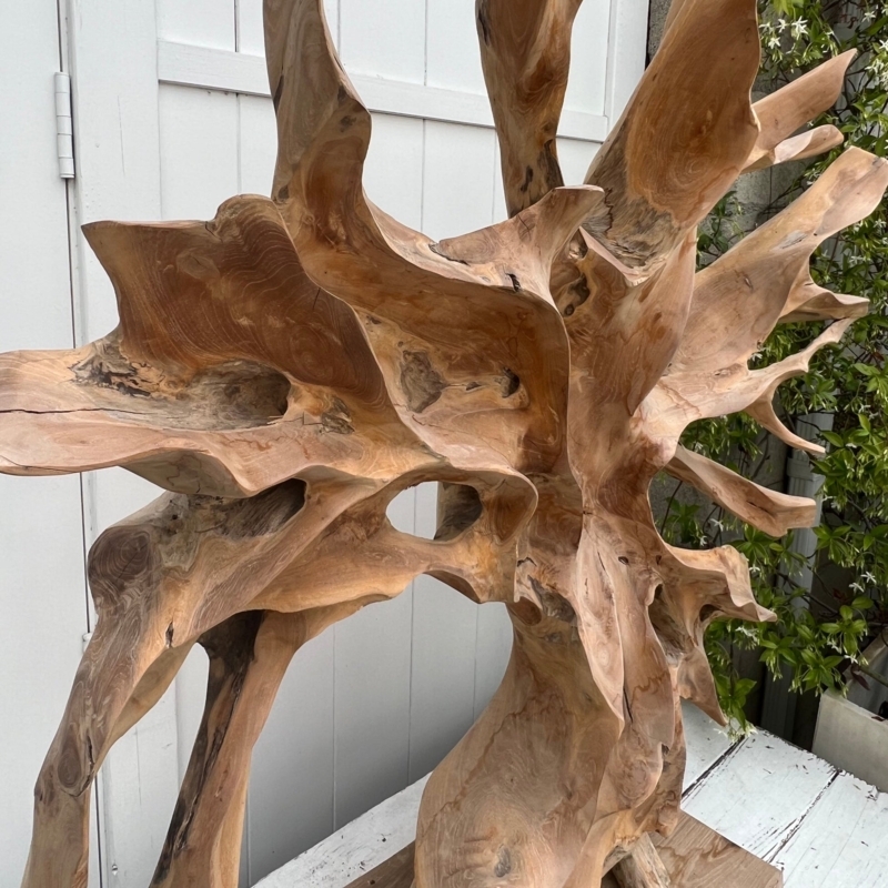 Sculpture, Abstract Organic Swirling Form, Chiseled Surface Texture.