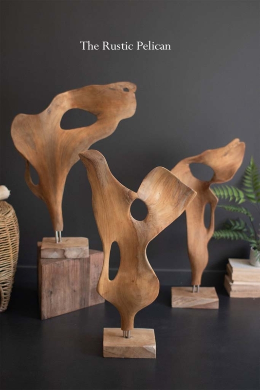 Sculpture, Abstract Wooden Infinity Loop, Natural Grain, Matte Finish.