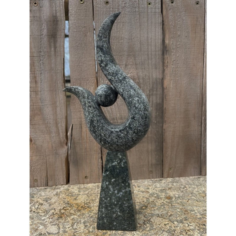 Sculpture Biomorphic Cutouts Stone Like Finish Set