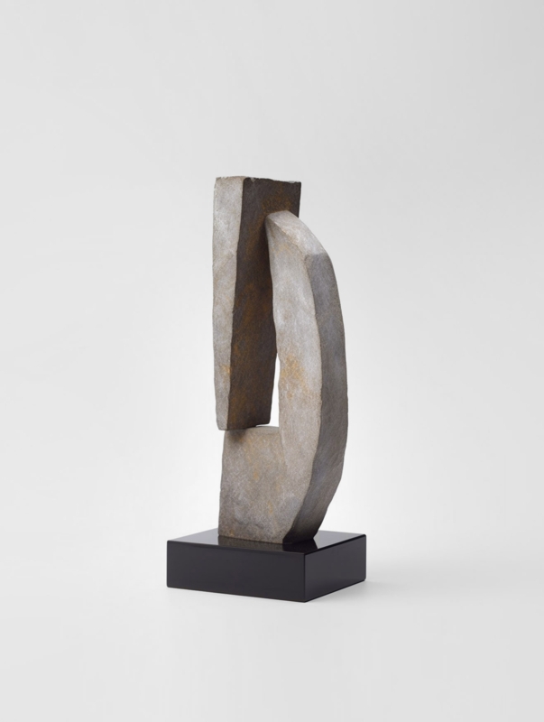 Sculpture Biomorphic Matte Black Finish Two-Piece Set Modern Minimalist