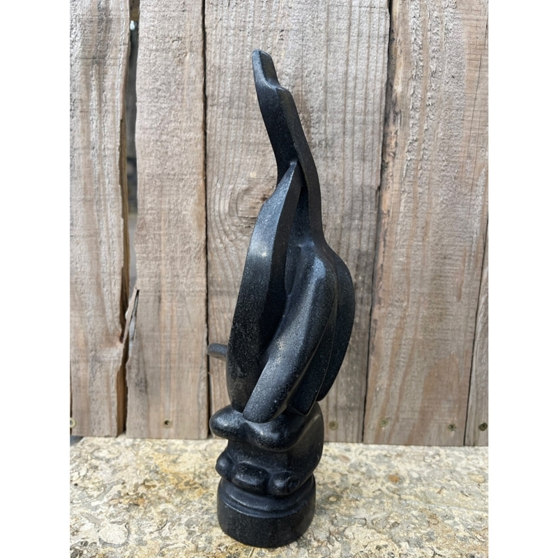 Sculpture Biomorphic Shape Stone Like Material Pedestal