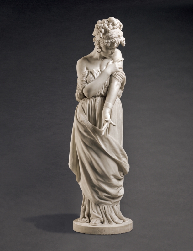 Sculpture Bust Classical Marble with Braided Updo Hairstyle