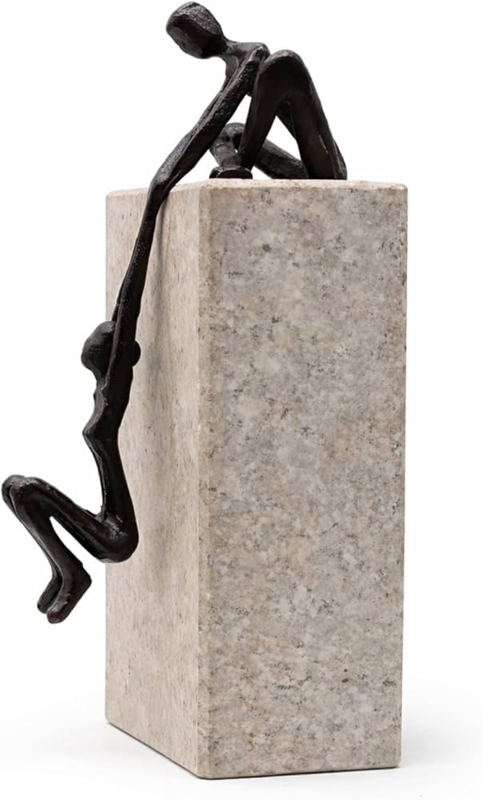 Sculpture Cast Iron Texture Abstract Human Silhouette Couple Art
