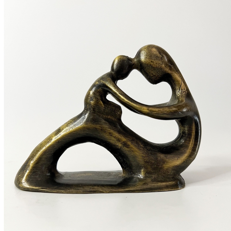 Sculpture Elongated Design Flowing Lines Satin Bronze Contemporary