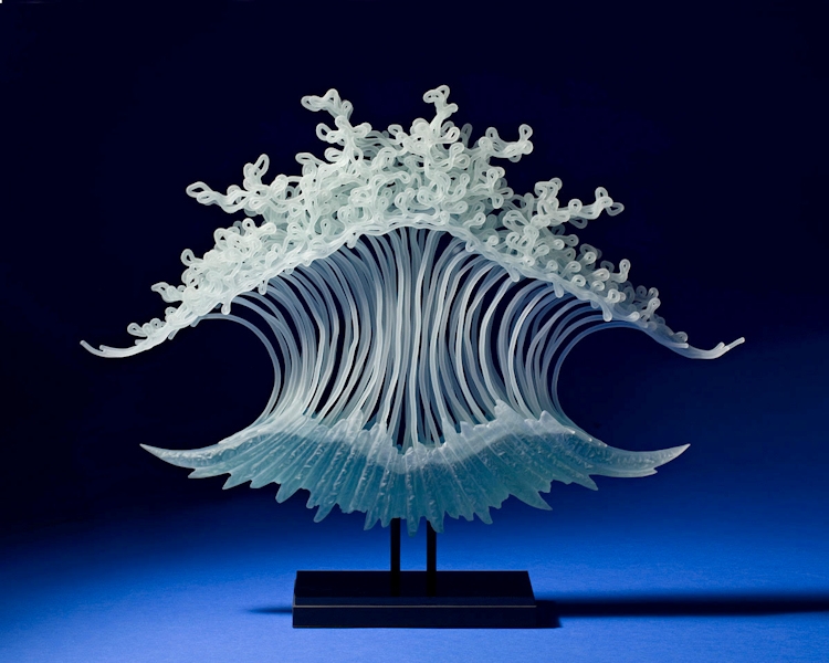 Sculpture featuring Carved Glass Filaments, Modern