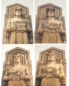 Sculpture in Art Deco Style on Historic Bridge Pylon