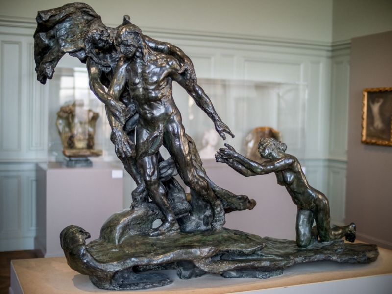 Sculpture Intertwined Figures Bronze Pedestal Mount Classical