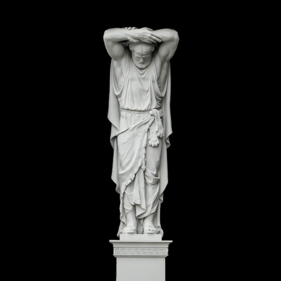 Sculpture Kneeling Pose Anatomical Detail Classical Atlas Accent