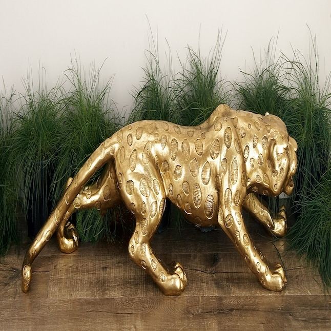 Sculpture Leopard Polished Elongated Form Seated Pose Sophisticated