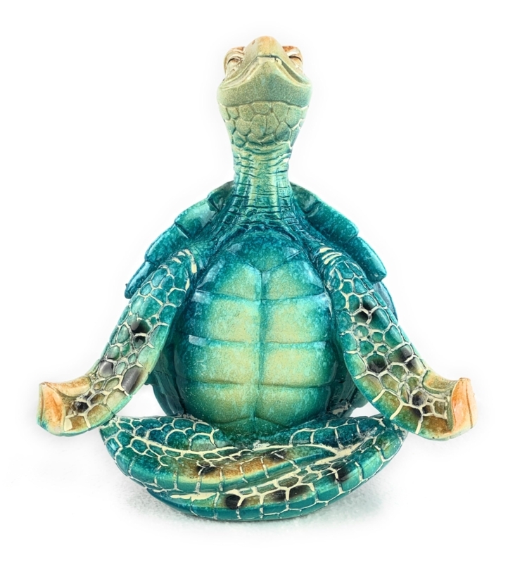 Sculpture Meditation Pose Weathered Texture Stone Coastal Accent