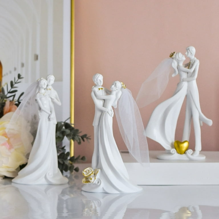 Sculpture Minimalist Romantic Couple Matte Abstract Embrace