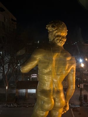 Sculpture Monumental Scale Gold Classical David Statue Reproduction