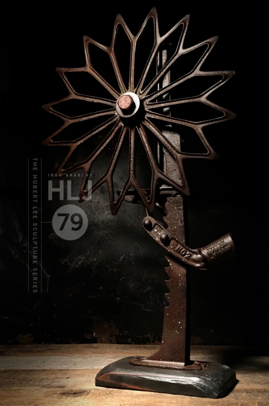 Sculpture Ornate Industrial Wheel Repurposed Iron Antique Art