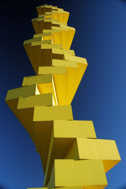 Sculpture Primary Color Palette Geometric Form Modern Outdoor Art