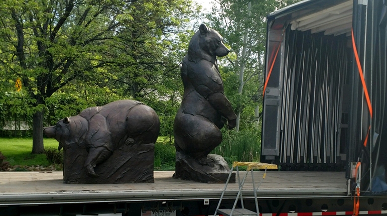 Sculpture Protected by Fine Art Logistics in Transport Crate