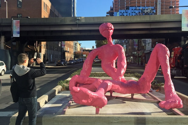 Sculpture Reclining Pose Geometric Blocks Modern Abstract Outdoor