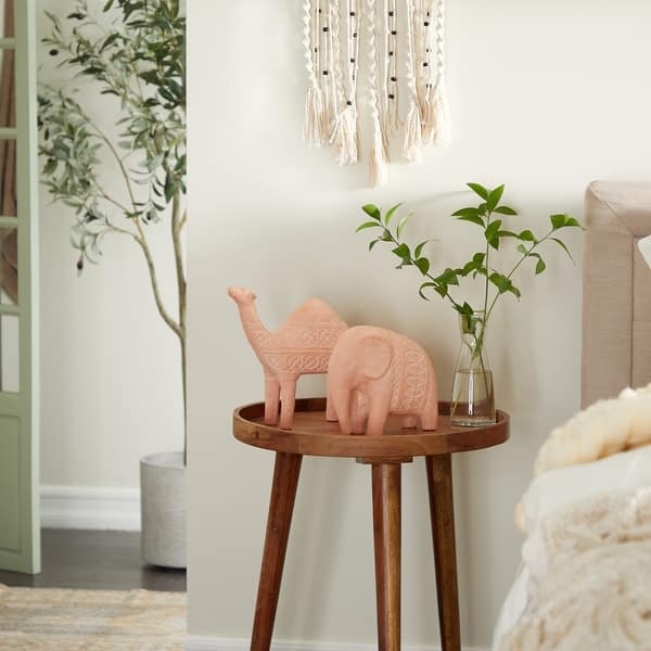 Sculpture Set: Matte Pink Ceramic Interlocking Knots, Modern Farmhouse
