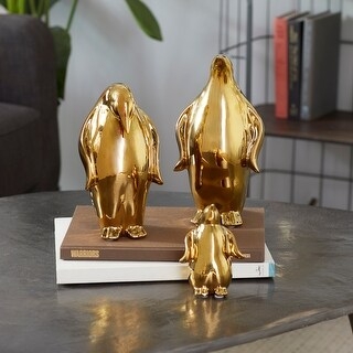 Sculpture Set of 3 Porcelain Bird Figurines Varying Heights