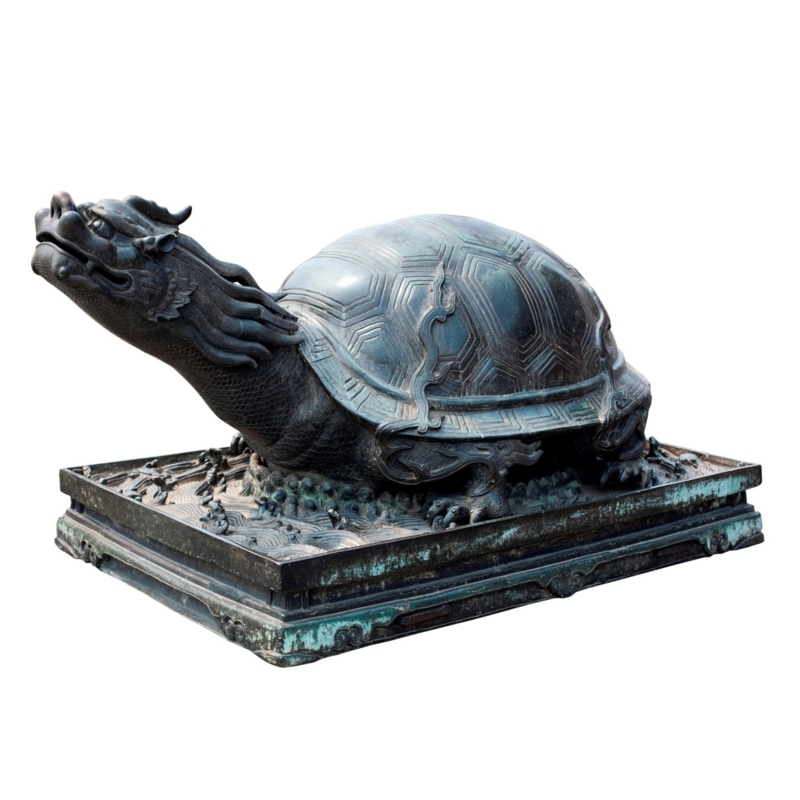 Sculpture Showing Baxia Iconography and Weathered Bronze Finish